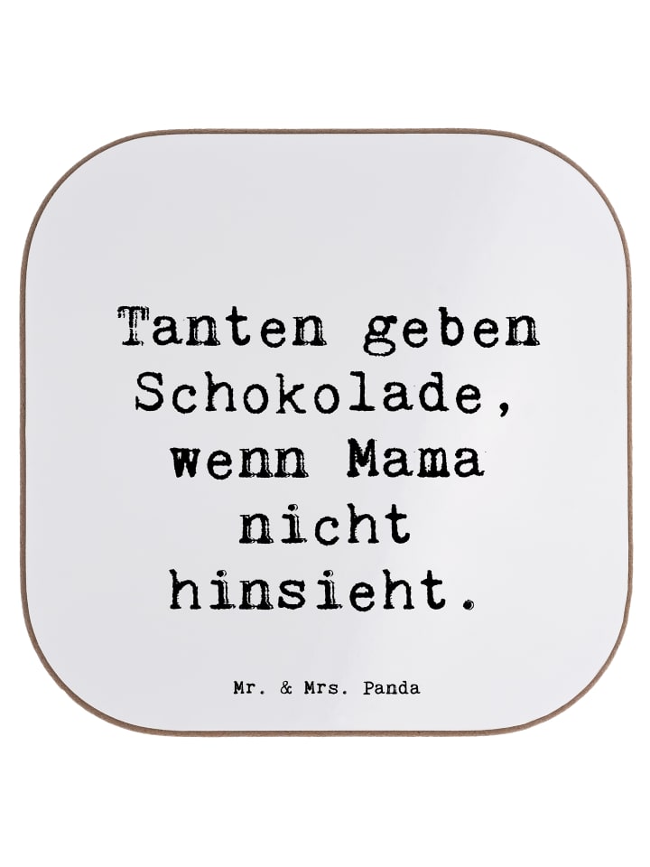 Untersetzer Tanten geben Schokolade, wenn Mama ... in Weiß