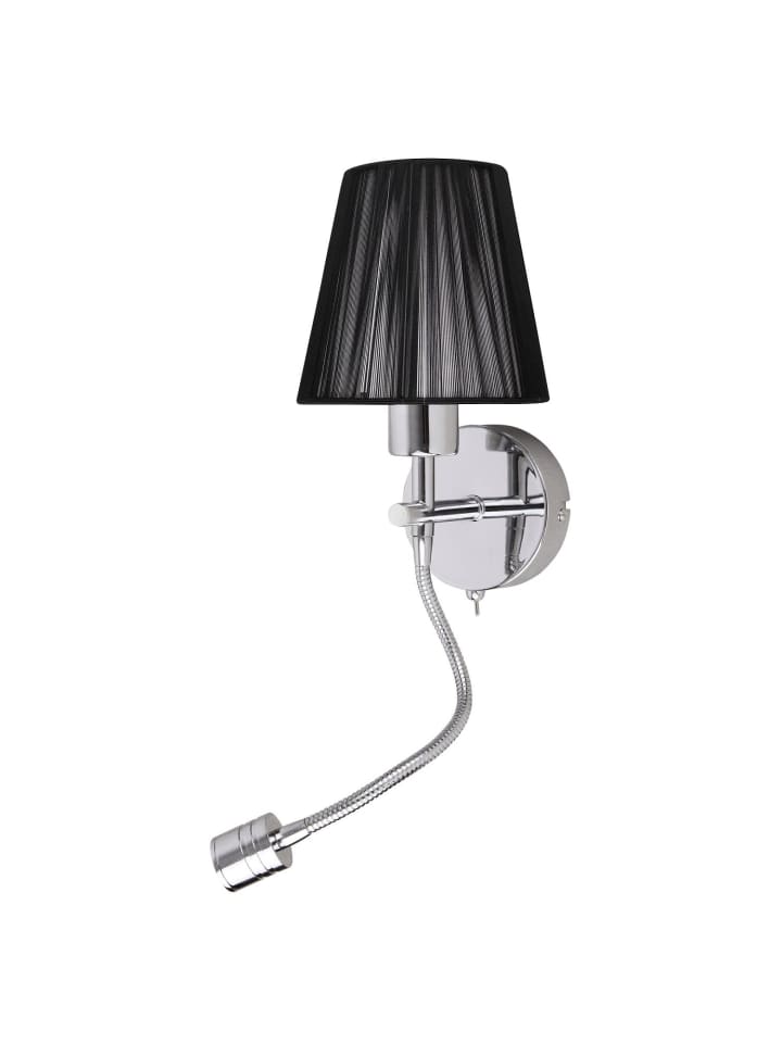 Wandlampe EEK F (B)14 x (H)45 cm in Chrom Schwarz