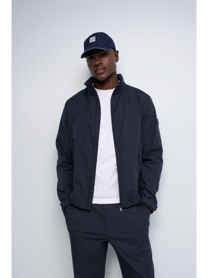 Jacke Overshirt mit versteckter Kapuze in Dark Blue