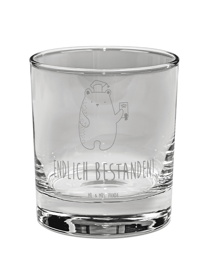 Whiskyglas Bär Prüfung mit Spruch in Transparent