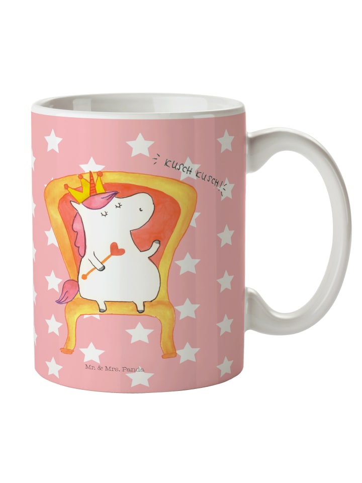 Becher Einhorn Prinzessin ohne Spruch in Rot Pastell