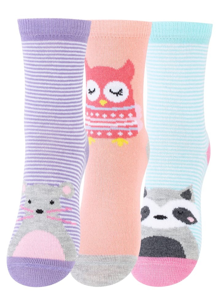 6 Paar Kinder Socken - Tiermotive in Bunt