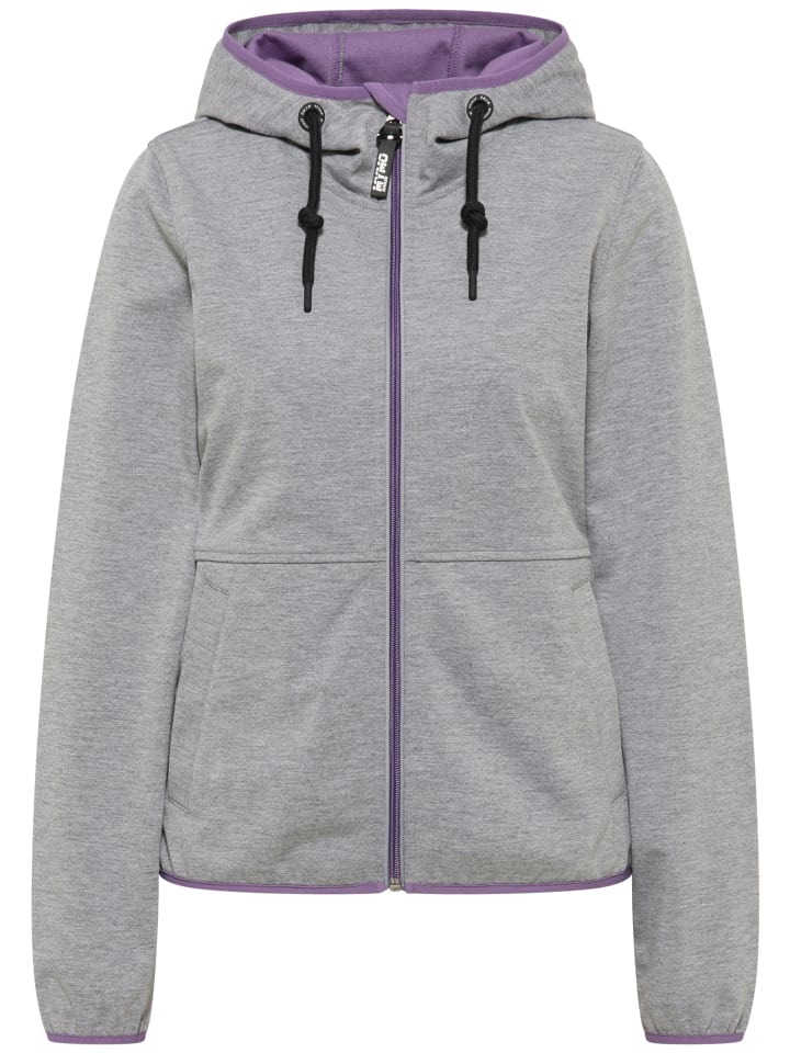 Damen Funktionsjacke in Grau Melange Flieder