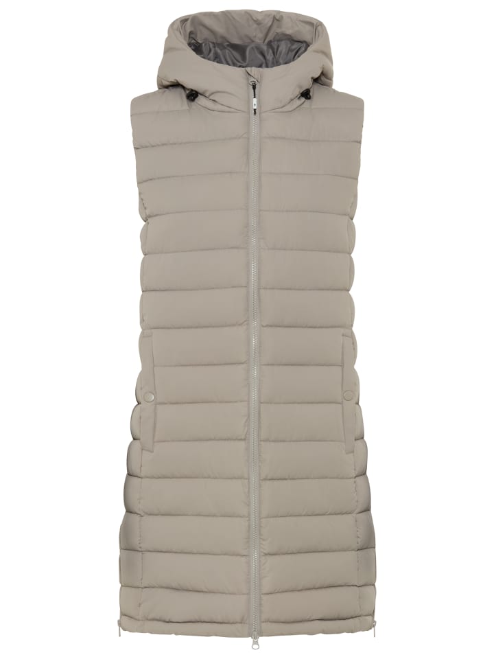 Longweste in dunkelbeige