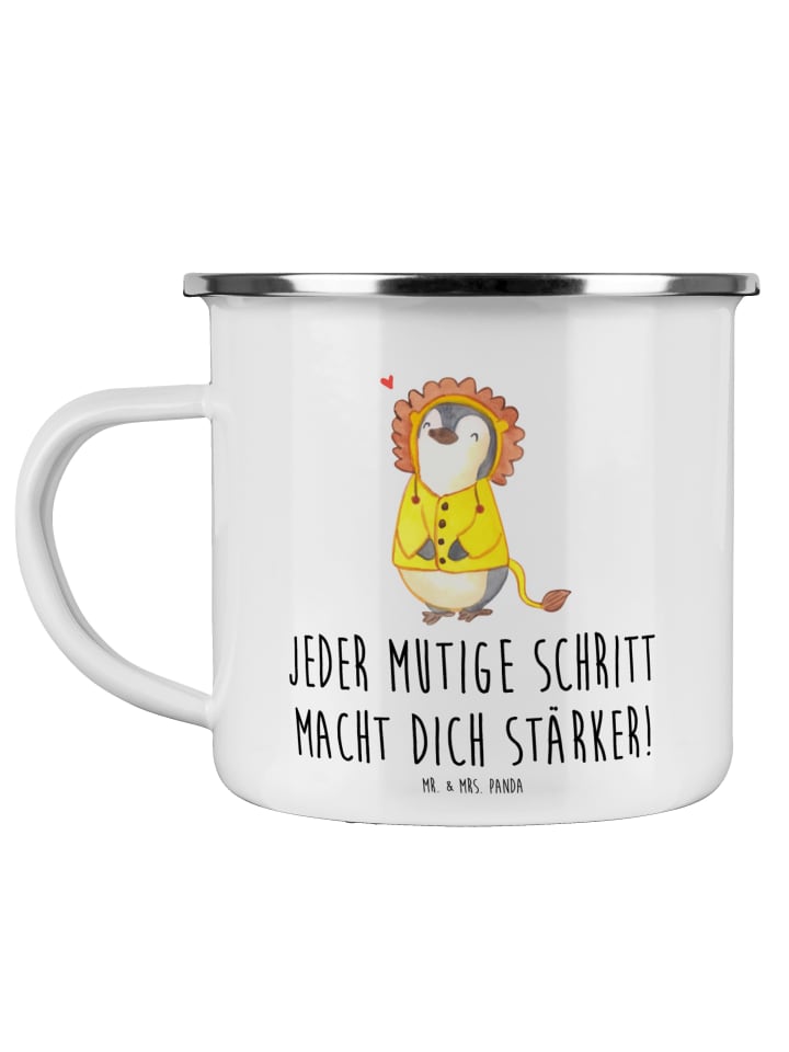 Becher Angst überwinden mit Spruch in Weiß