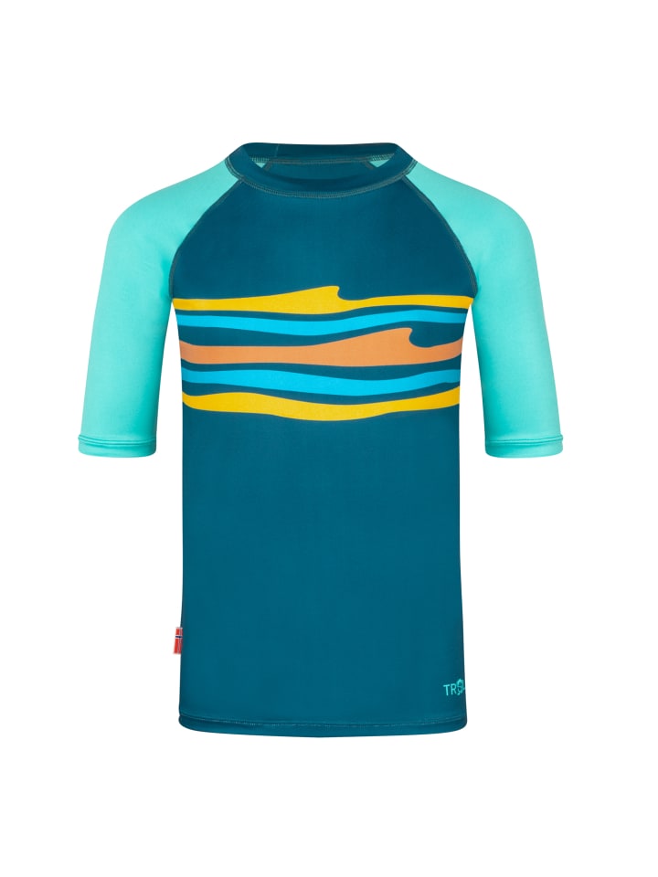 Badeshirt Haukland T in glow blue/navy