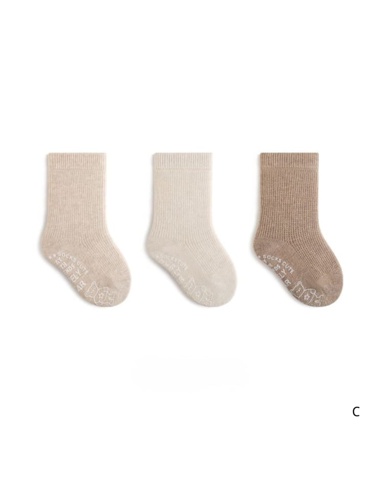 3er-Set Rutschfeste Baby-Fußbodensocken