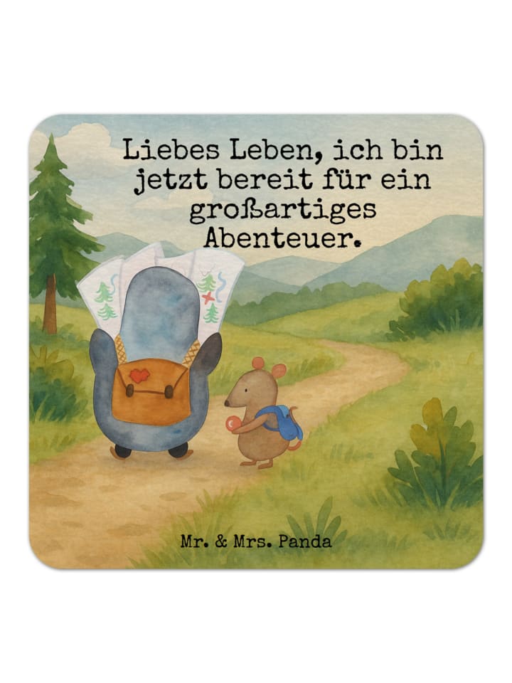 Bierdeckel Pinguin & Maus Wanderer Design mit S... in Weiß