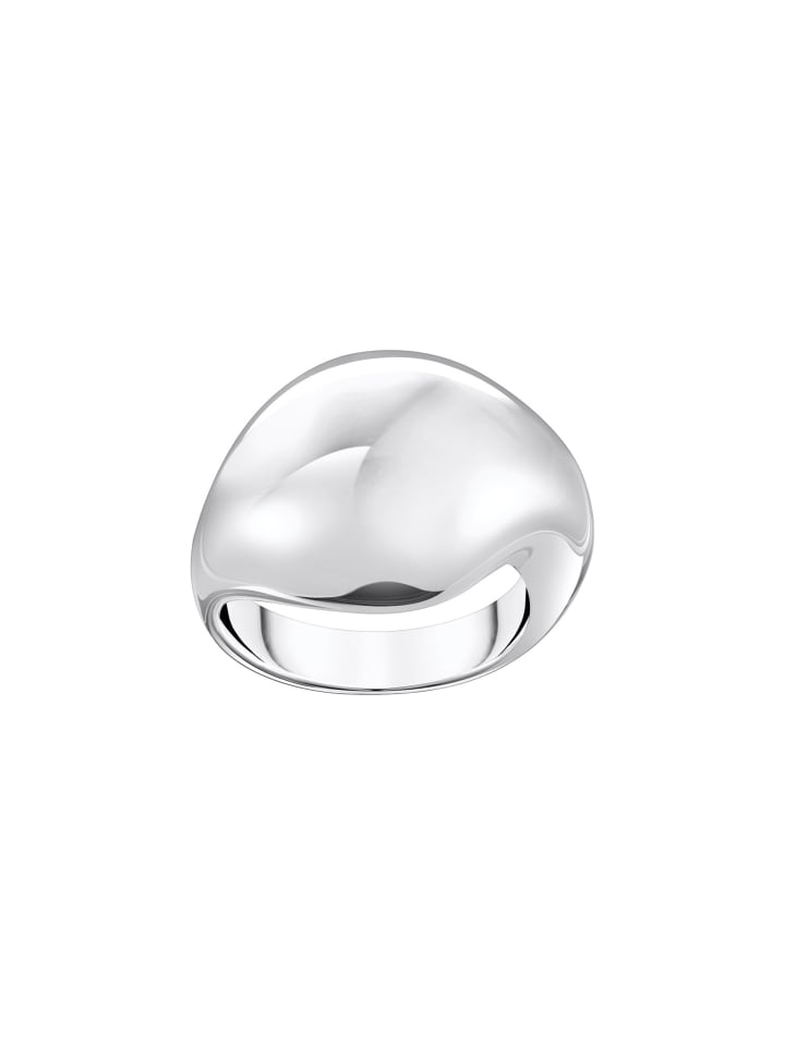Ring In Organischer Tropfenform in silber