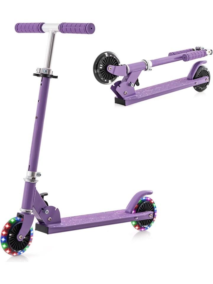 Scooter mit LED-Räder ab 3 Jahren in Lila