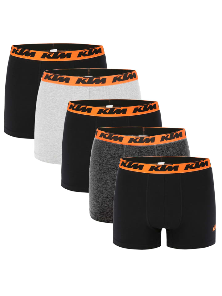 Boxershorts 5er Pack Boxer Man Cotton in Black / Dark Grey / Light Grey