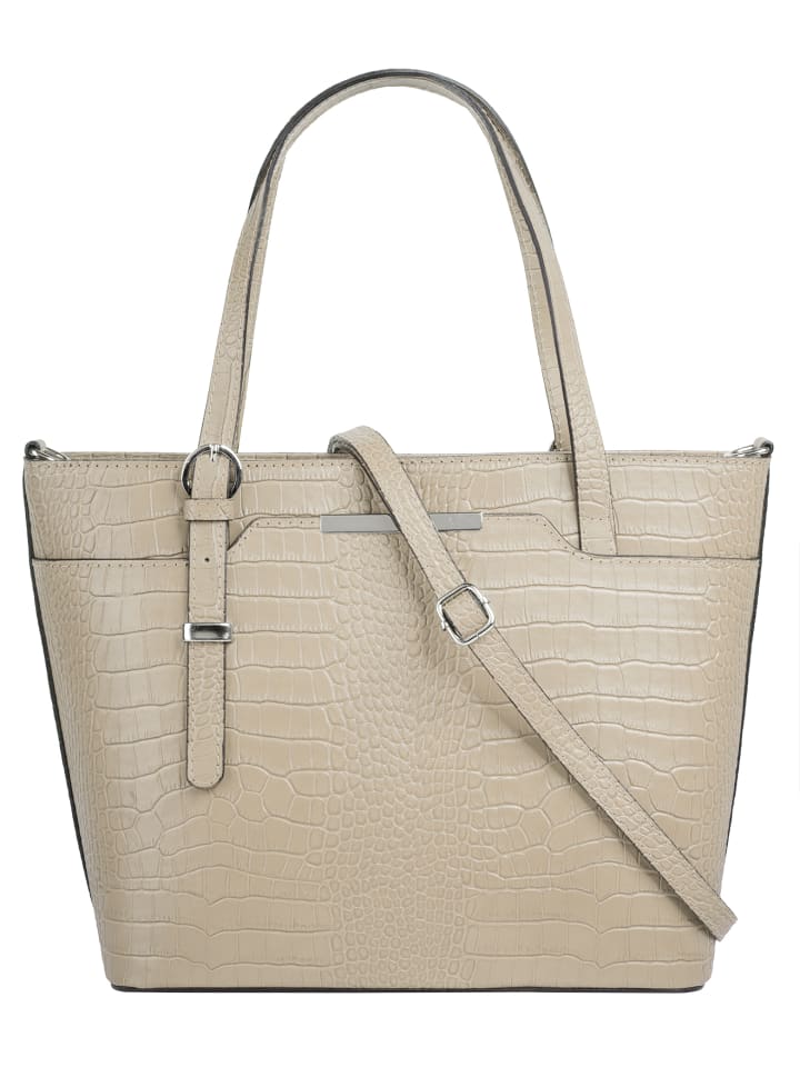 Handtasche echt Leder in beige