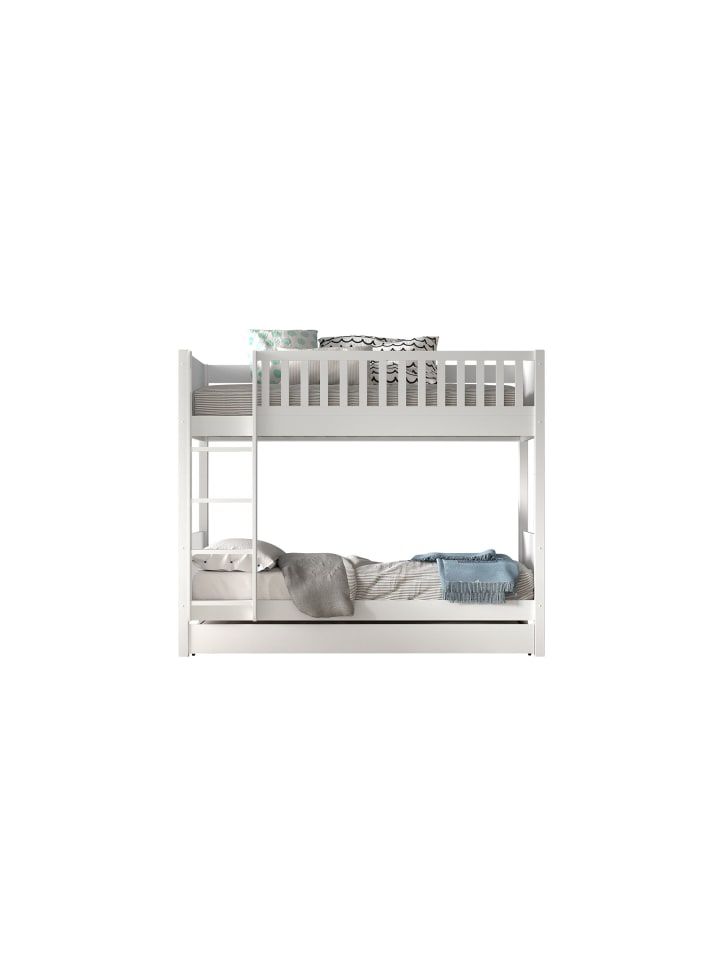 ETAGENBETT Karyl 208x175x105 aus Massivholz in Weiß