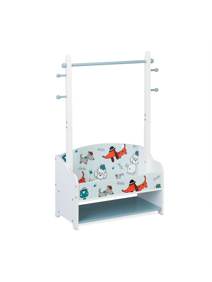 Kleiderständer "Hunde" in Blau/ Weiß - (B)71 x (H)101 x (T)30 cm