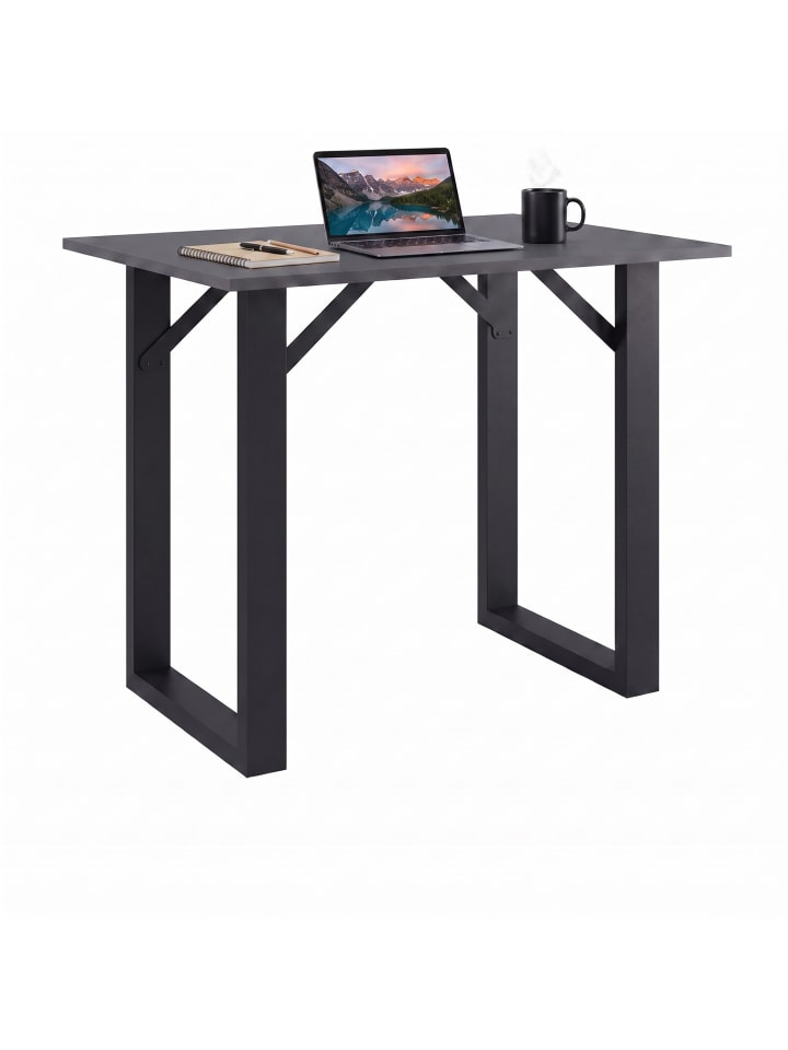 Holz Bartisch Stehtisch Tisch Tresen Xona 140x50 in Schwarz / Anthrazit