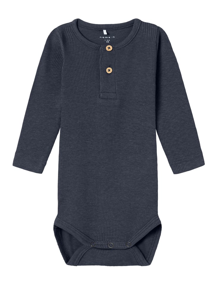 Grandad Langarmbody in dark sapphire