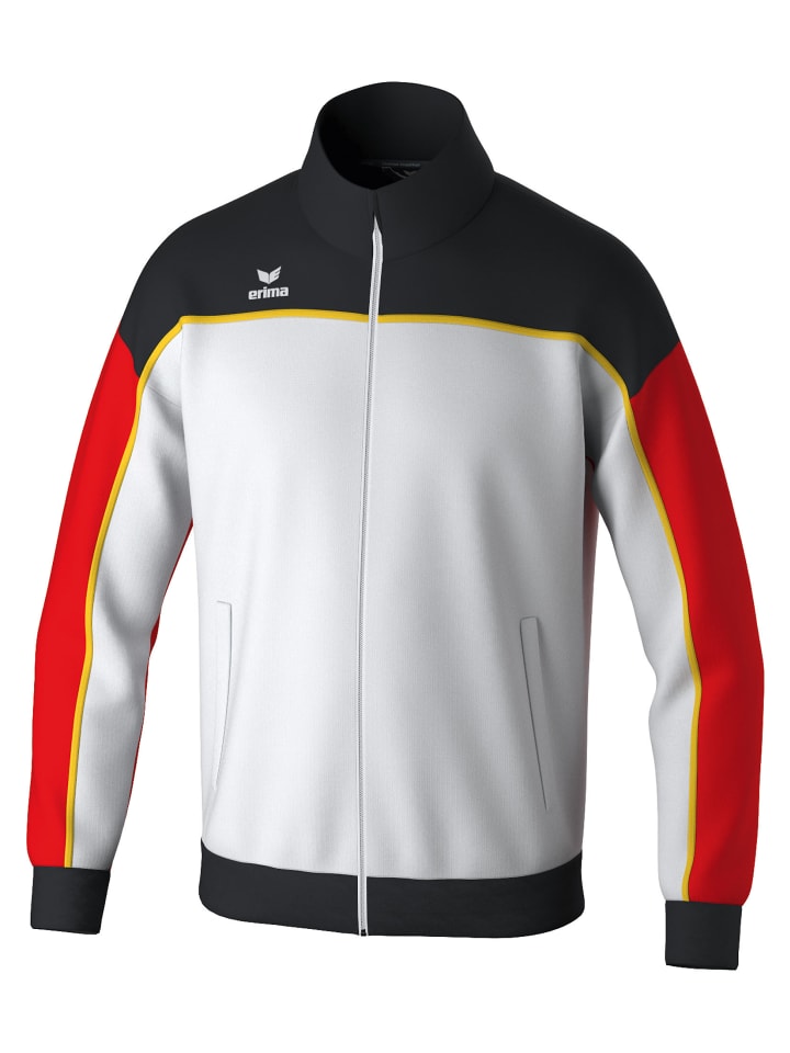 Unisex Erwachsene, Erwachsene Trainingsjacke in weiß/schwarz/rot