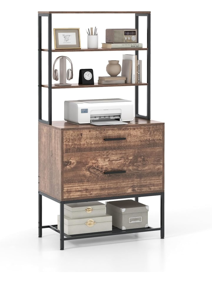 Aktenschrank Lagerregal 4 Ebenen in Braun