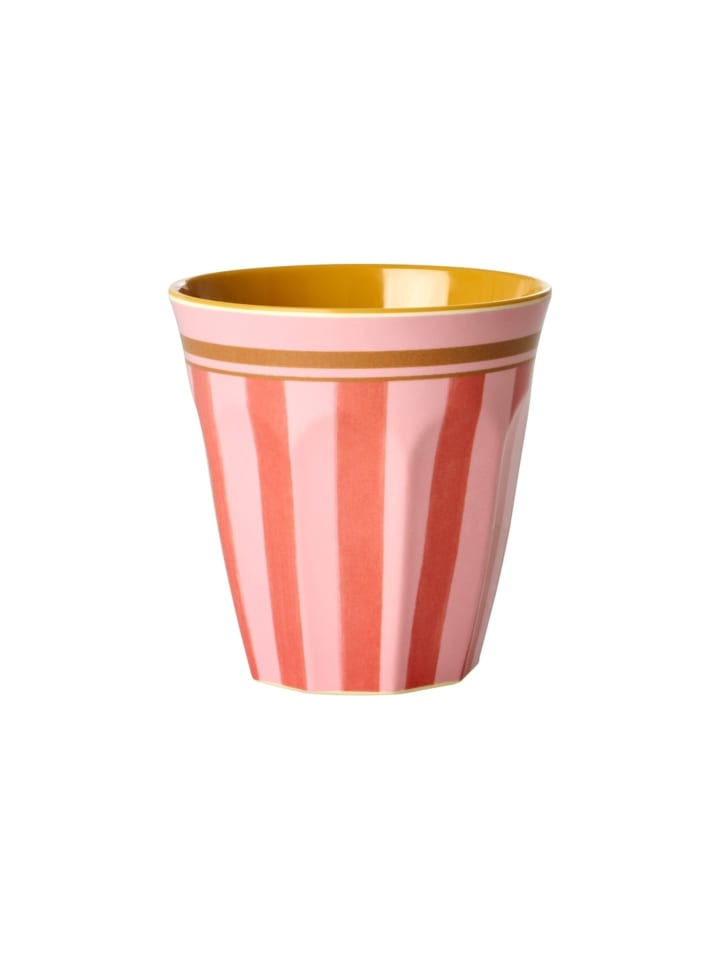 Melamin Becher Organic Stripes in rot