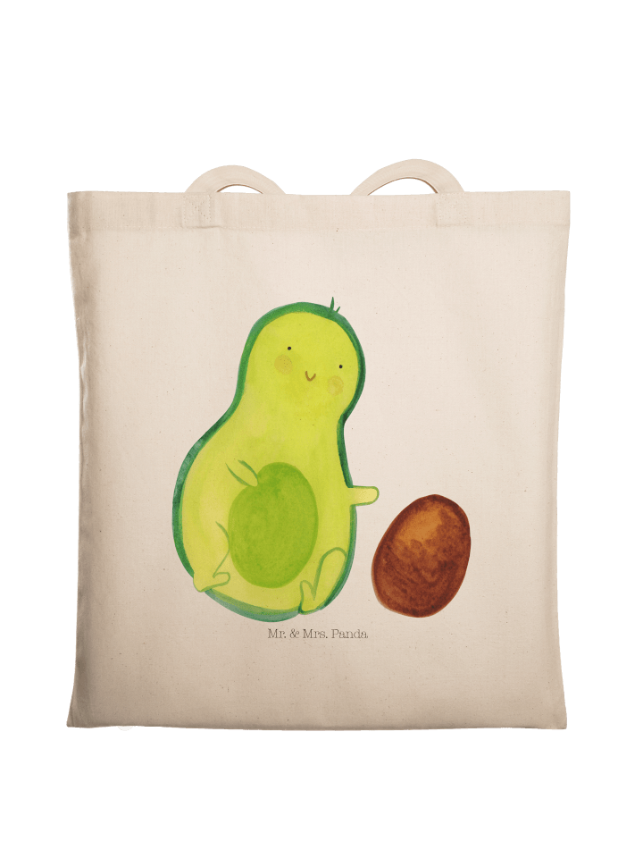 Tragetasche Avocado Kern rollt ohne Spruch in Creme