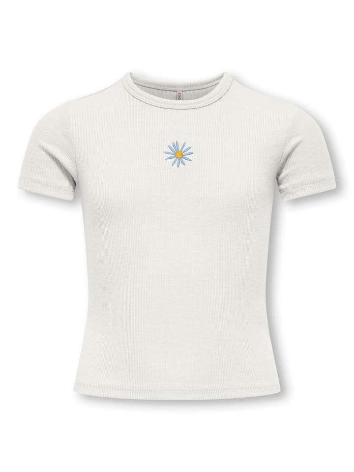 Kurzarm T-Shirt KOGELVA Basic in cloud dancer daisy