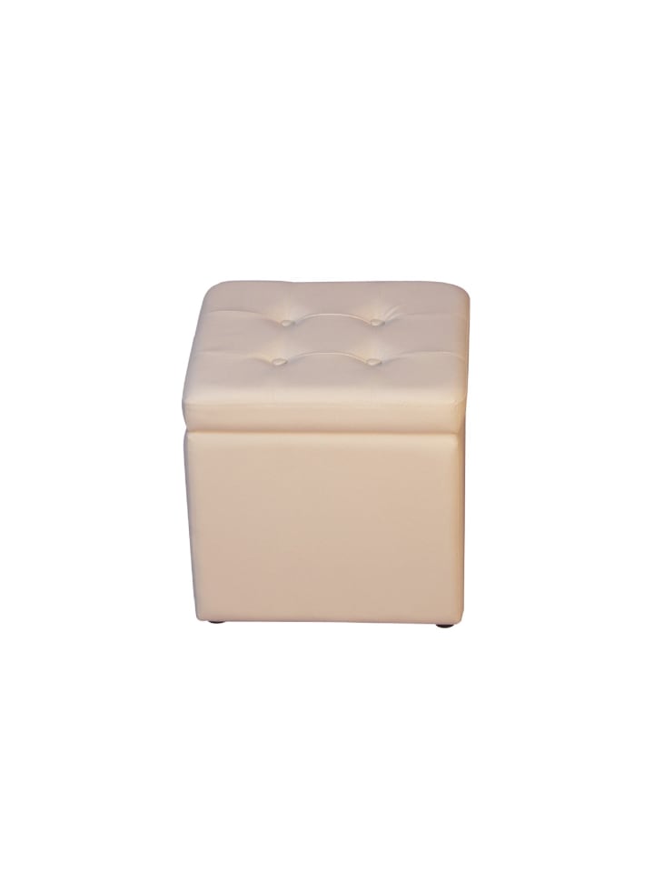 Sitzhocker Hocker mit Stauraum in cremefarben