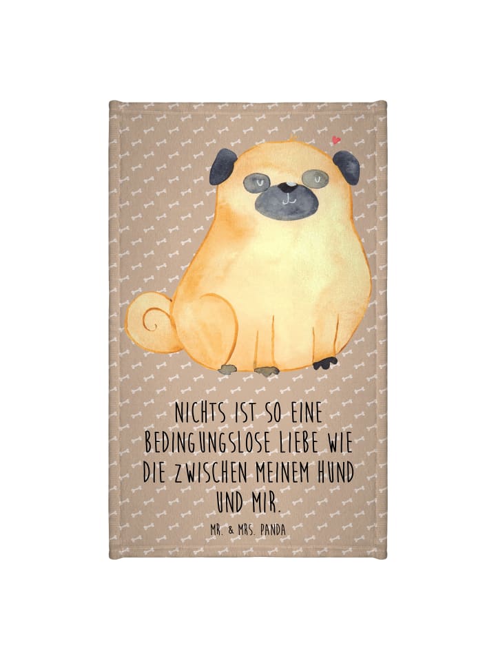 Handtuch Mops mit Spruch in Hundeglück