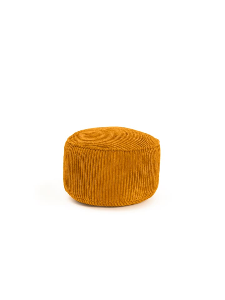 Sitzsack-Hocker Pouf rund Cord 50l senfgelb gelb