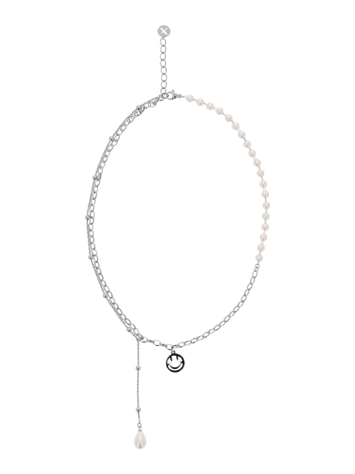 Women Charm Necklace in Silver White
