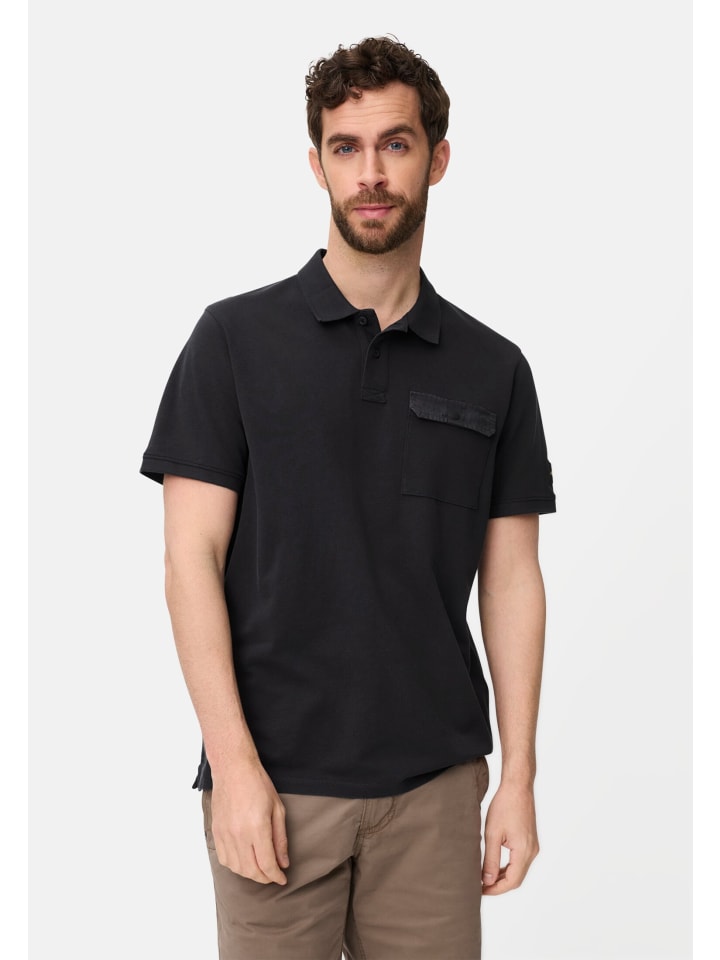 Poloshirt aus reiner Baumwolle in Dunkelblau