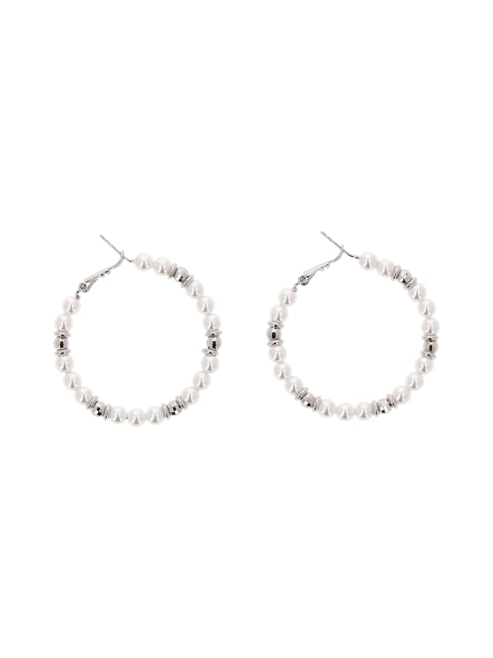 Women Hoop Earrings in Silver White