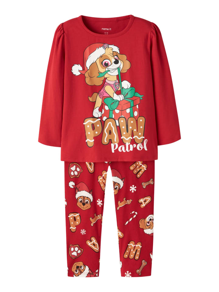 Paw Patrol Weihnachts-Schlafanzug-Set Nmfsiri in barbados cherry