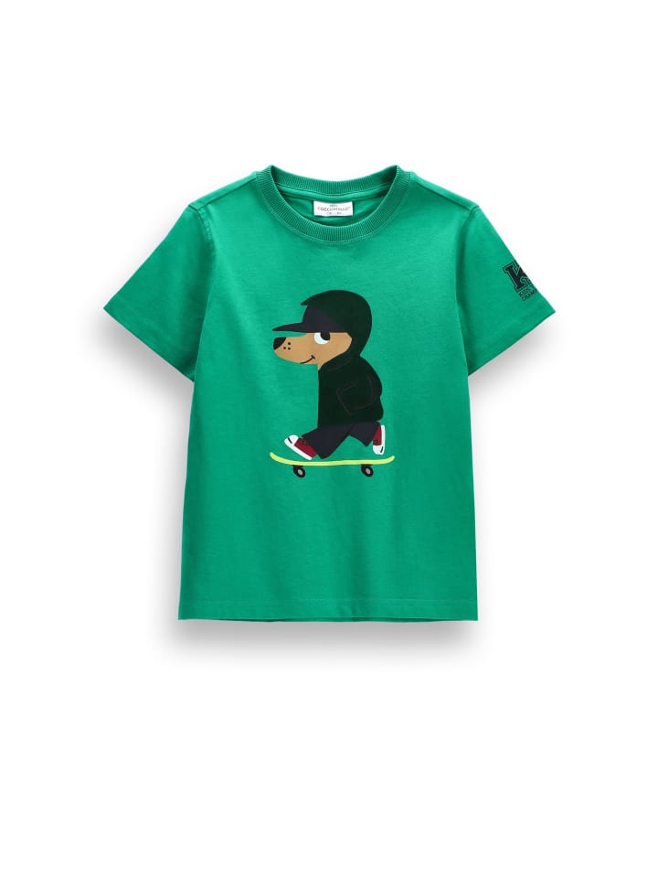 Baumwoll-T-Shirt mit kurzen Ärmeln in grün