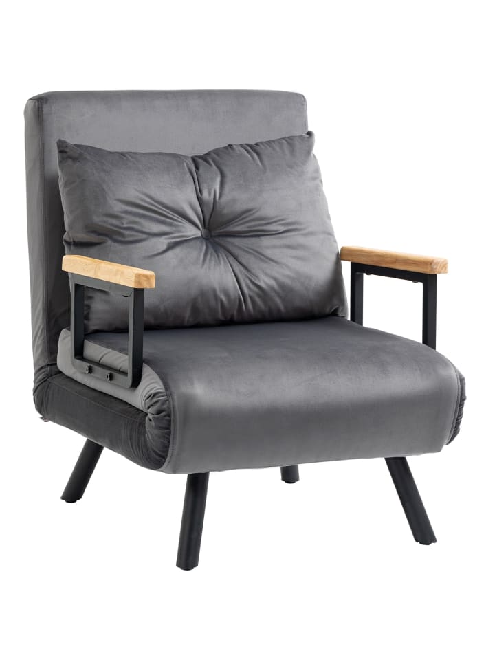 Schlafsofa in Dunkelgrau 63L x 73B x 81H cm