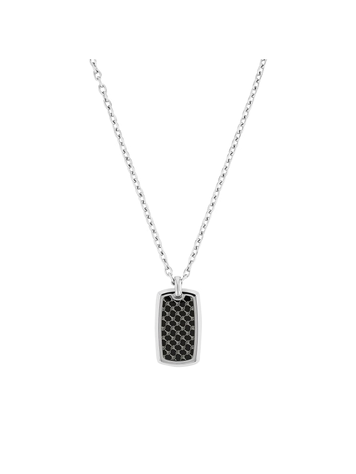 Kette mit Anhänger Edelstahl, IP Grau in Silber