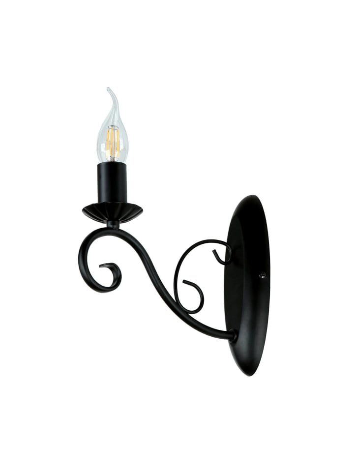 Wandlampe (B)7 x (H)22 cm in Schwarz