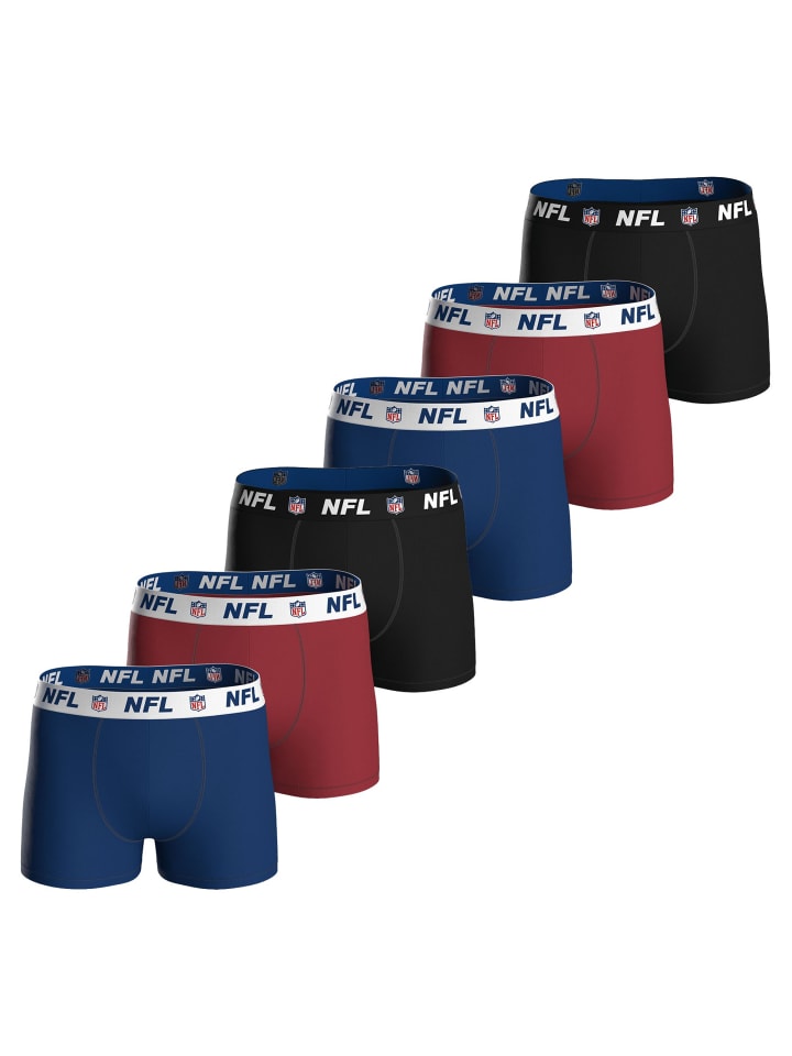Boxershort 6er Pack in Dunkelblau/Rot/Schwarz