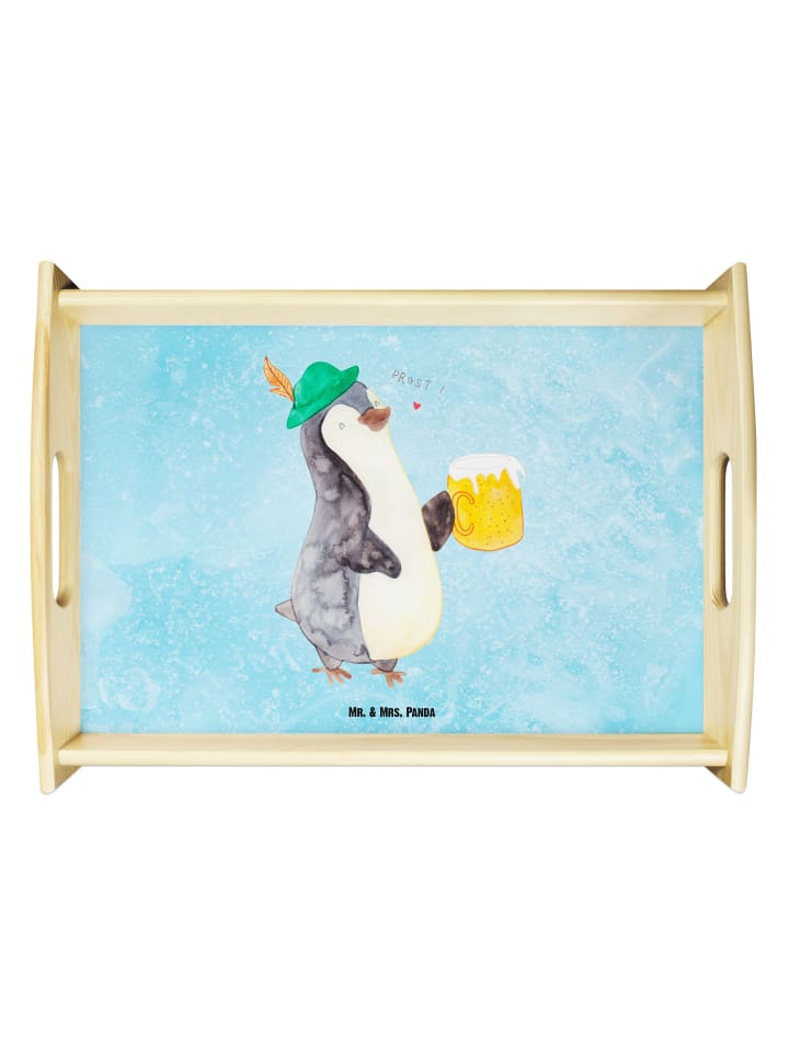 Sofa Tablett Pinguin Bier ohne Spruch in Eisblau