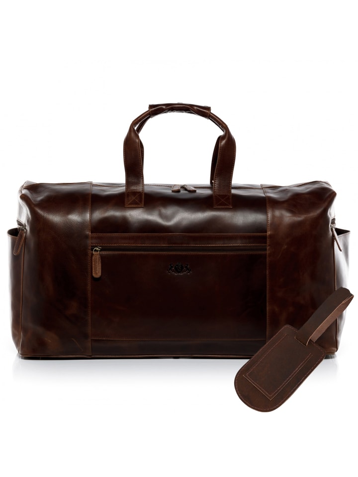 Leder-Reisetasche Leder Weekender Unisex BRISTOL in braun