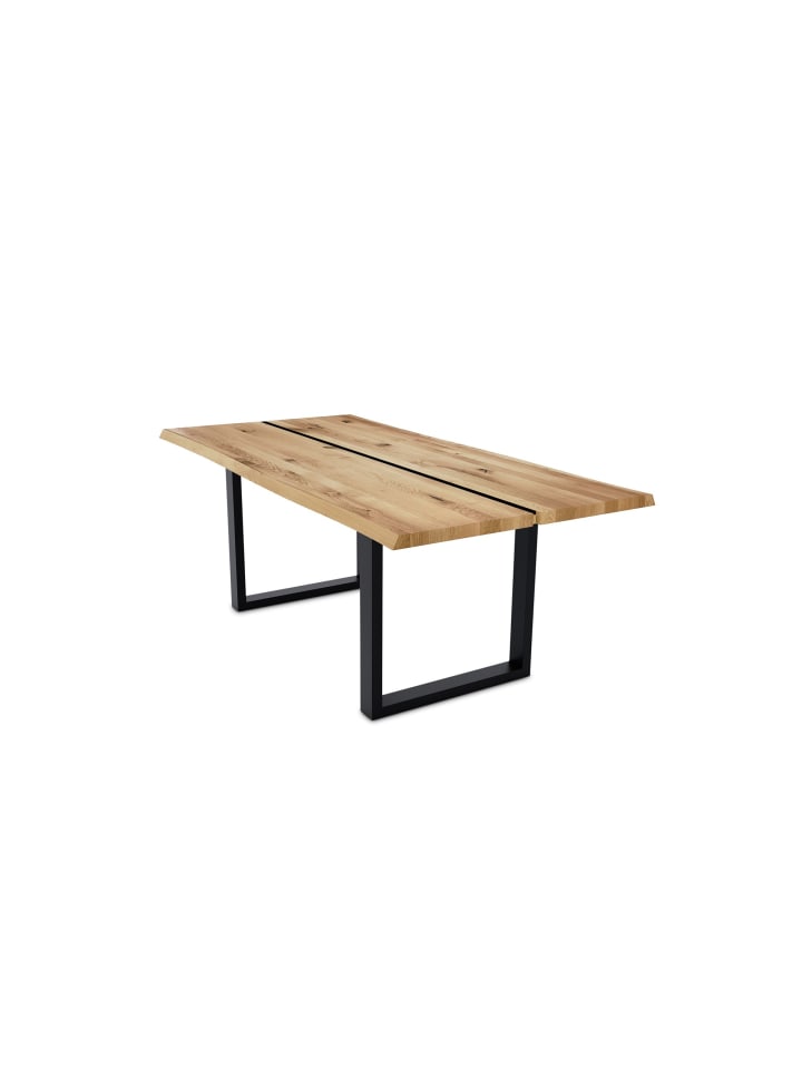 BAUMKANTENTISCH Dannie 4 140x78x90 Massivholztisch Wildeiche geölt