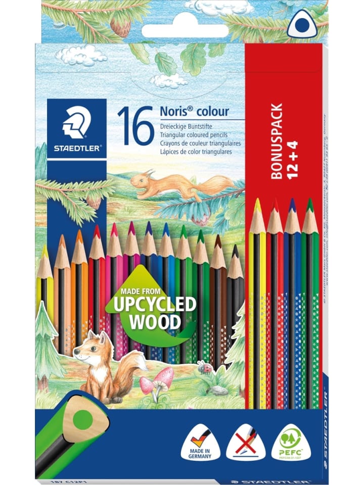 Farbstift Noris colour ca. 3mm farbig sortiert Packung mit 12+4 Stück