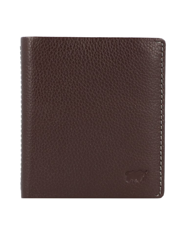Prato Geldbörse RFID Schutz Leder 9 cm d. braun