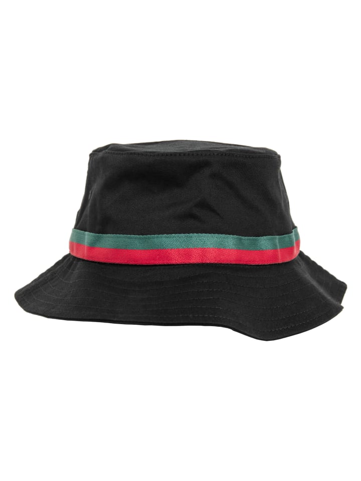 Bucket Hat in black/firered/green