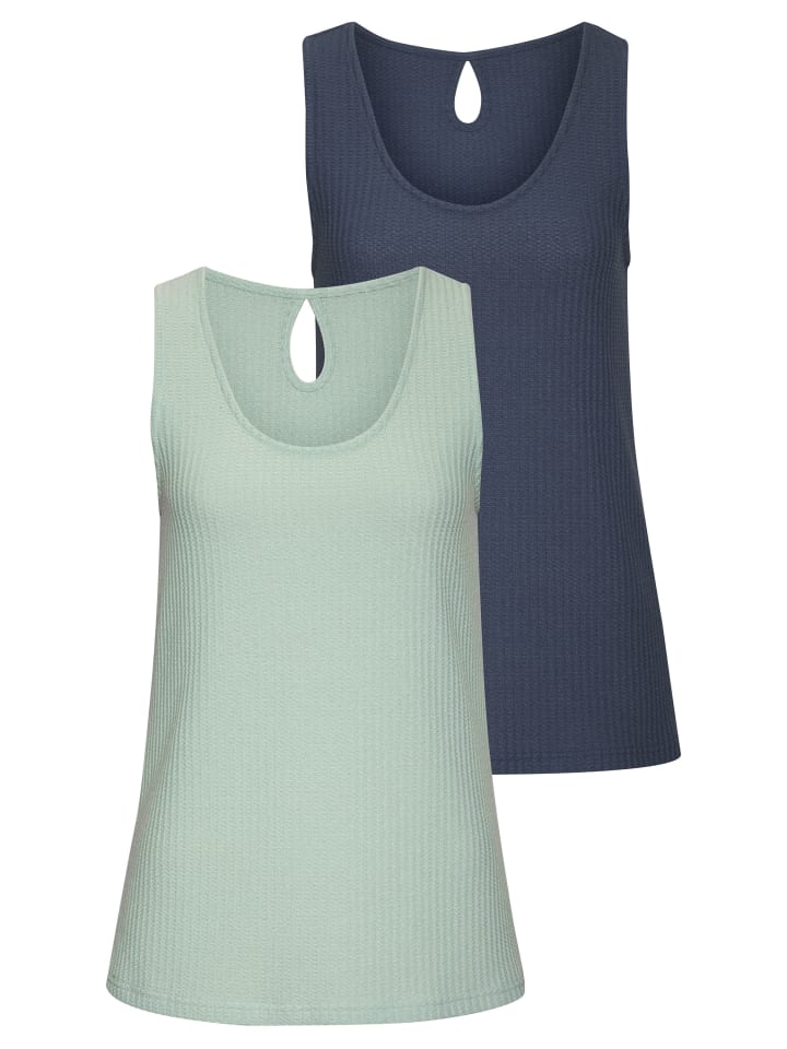 Trägertop in mint, blau