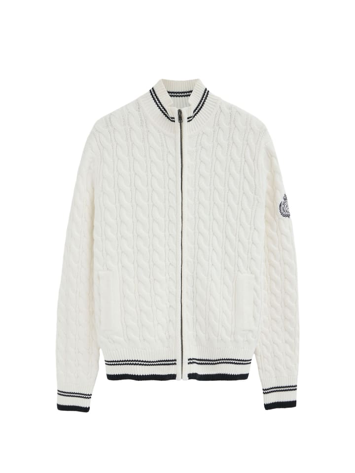 Cardigan MAN NAUTIC PATCH C IO LONG SLEEVE REGULAR FIT in Ecru