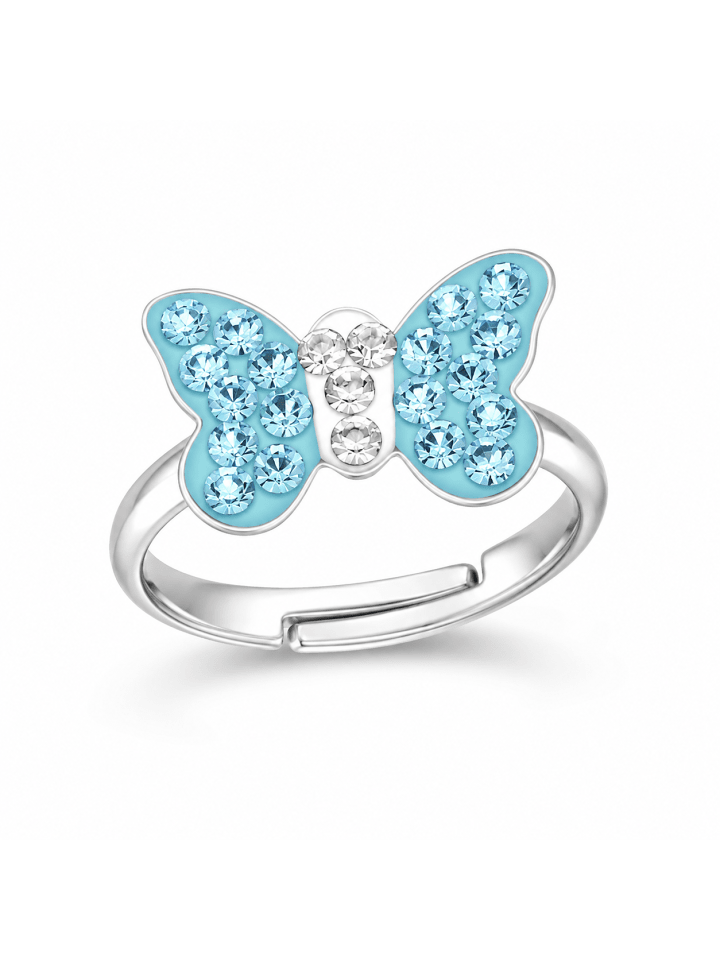 Ring 925 Silber Schmetterling in Hellblau