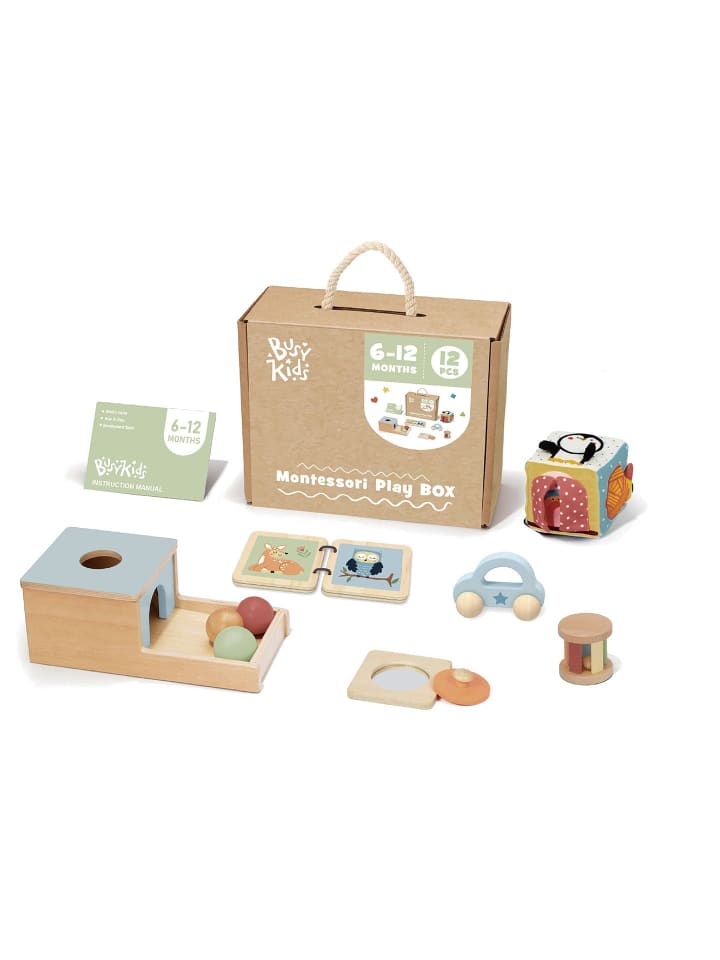 Montessori-Set "6 bis 12 Monate" in Mehrfarbig 32 x 26 x 14 cm