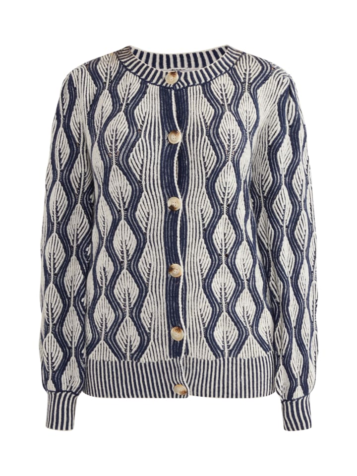 Damen Strickjacke in Wollweiss Blau