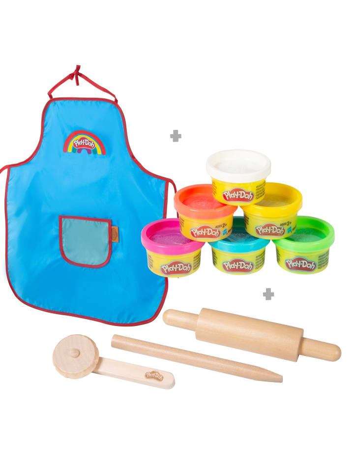 Kompaktes Play-Doh Spielset – FSC®-Holz, 6 Knetdosen & Schürze, ab 3 Jahren