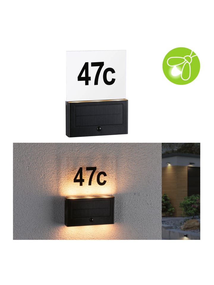 Solar LED Hausnummernleuchte Neda insektenfreundlich